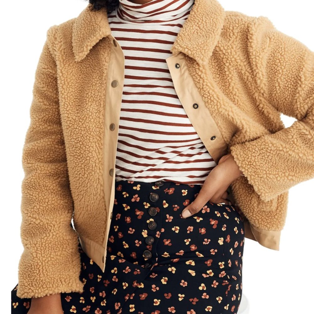 Madewell High Pile Fleece Portland Jacket EUC